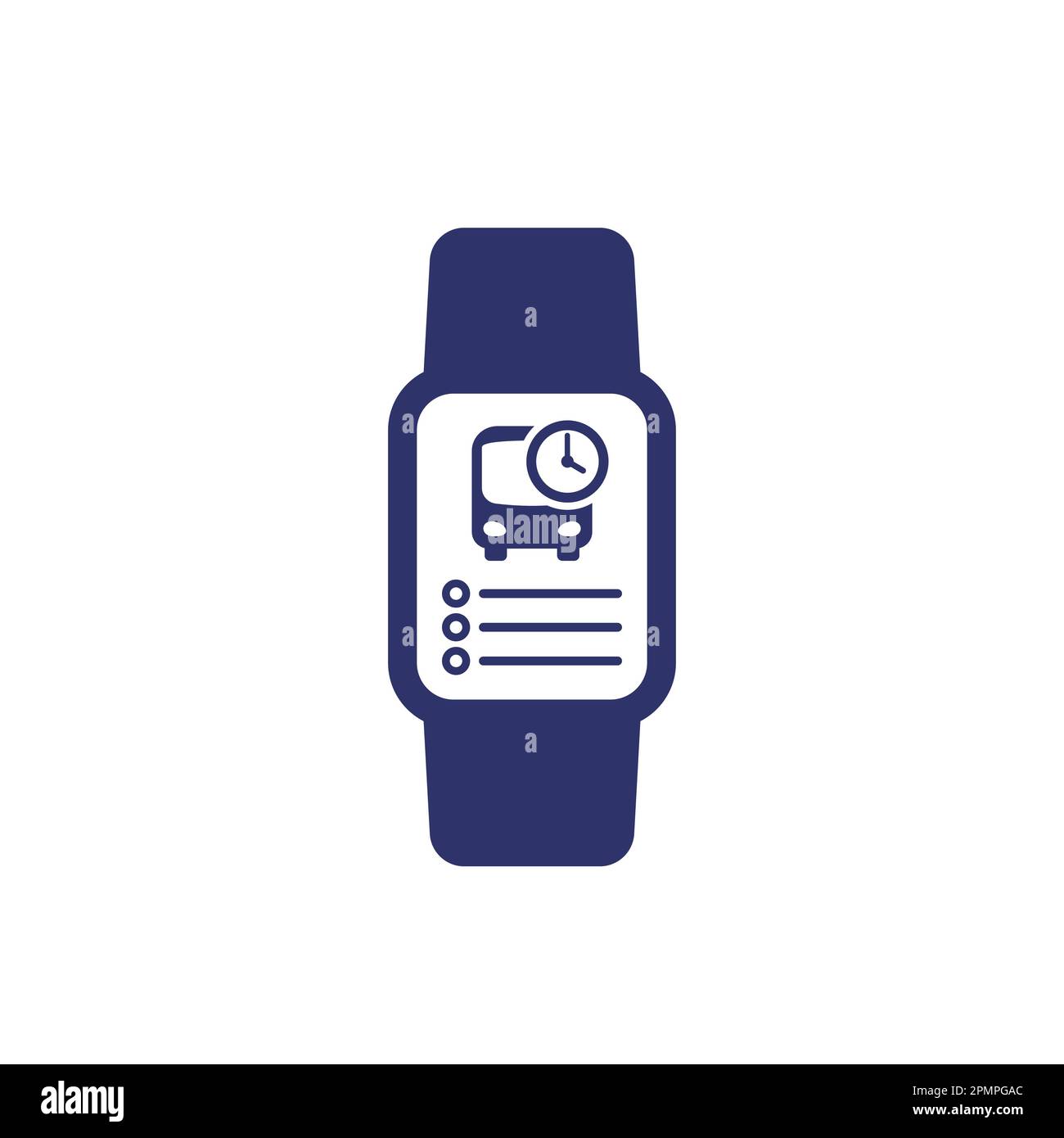 bus schedule app, timetable icon with smart watch Stock Vector Image ...