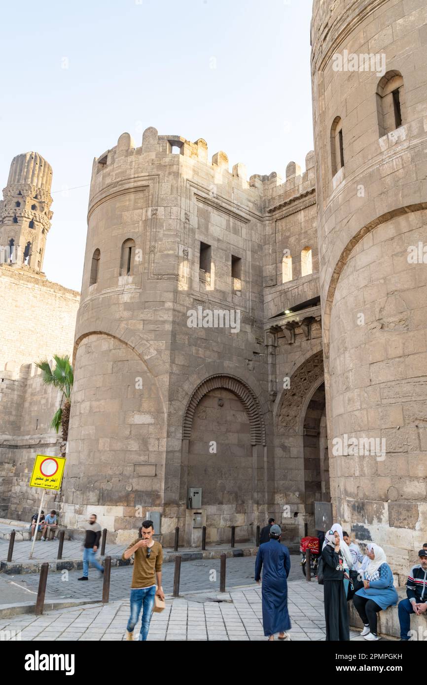 A gate entrance to Khan el-Khalili in Islamic Cairo in Cairo, Egypt Stock Photo