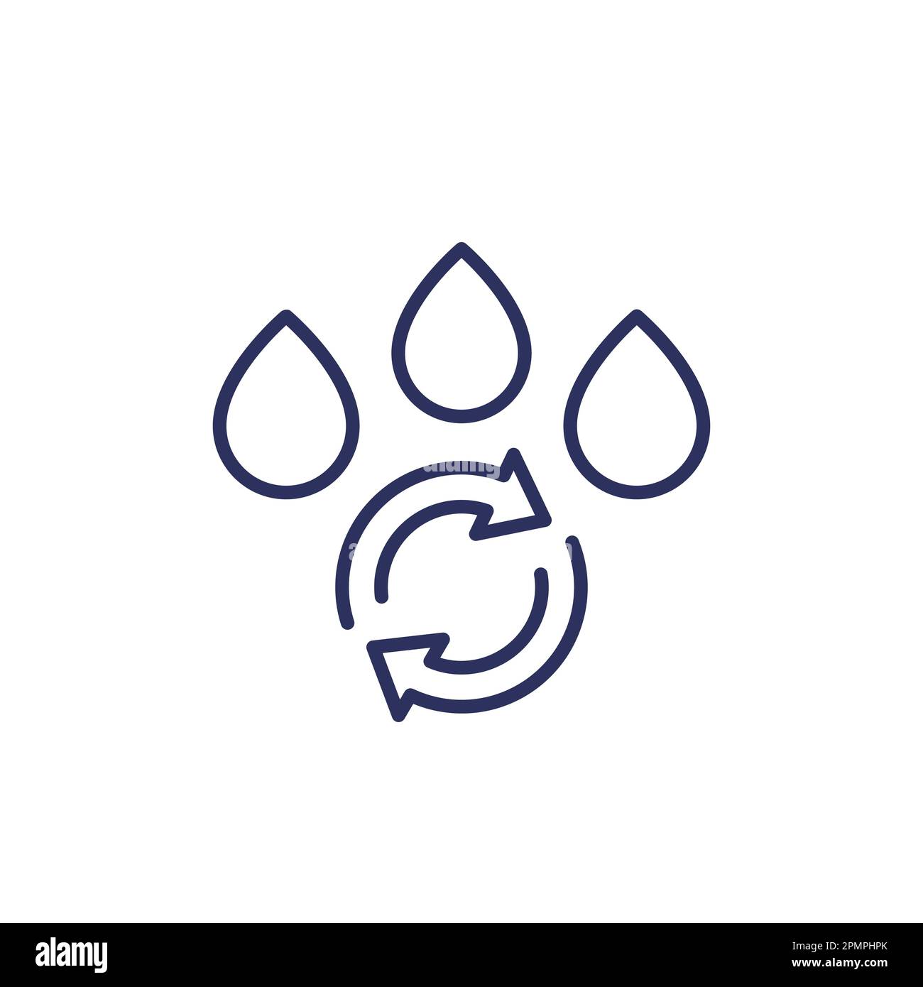 reuse water line icon on white Stock Vector