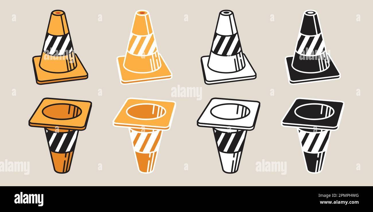 traffic cone vector icon logo doodle cartoon illustration Stock Vector ...