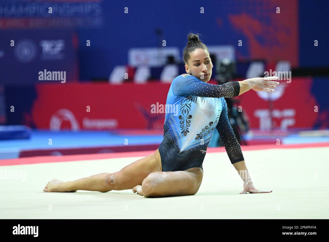 Antalya, Turkey. 14th Apr, 2023. KOVACS Zsofia (HUN) floor during the