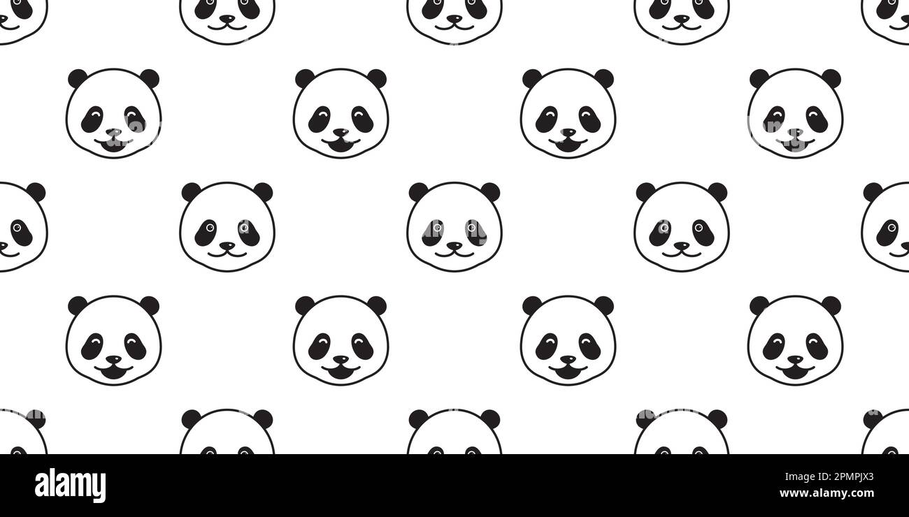 Bear seamless vector Polar Bear pattern panda isolated wallpaper background Stock Vector