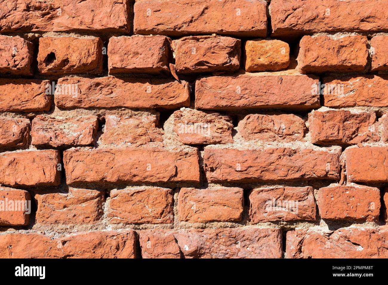 Background from an old red brick wall Stock Photo