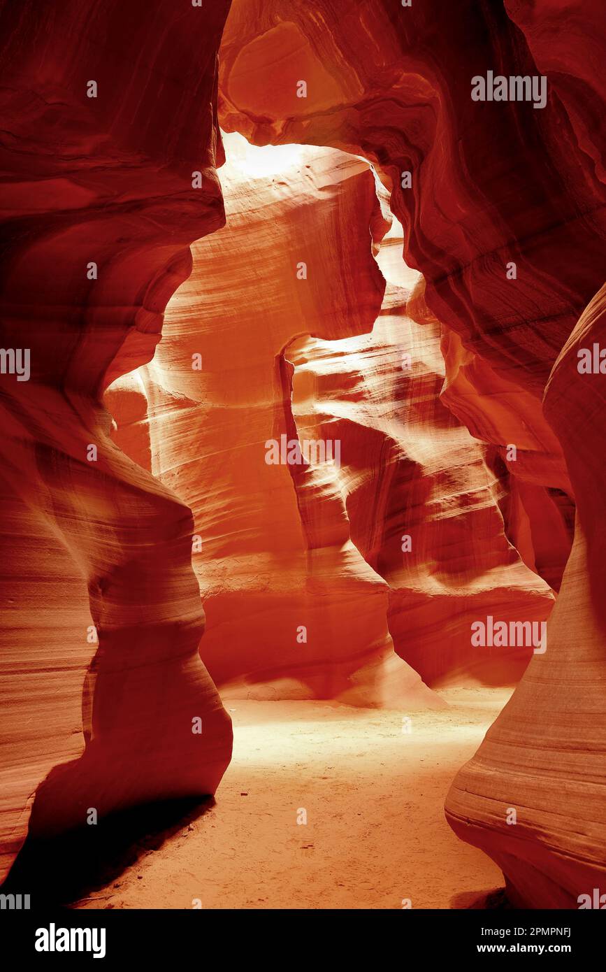 Sunlight coming into Antelope Canyon on the Navajo Indian reservation