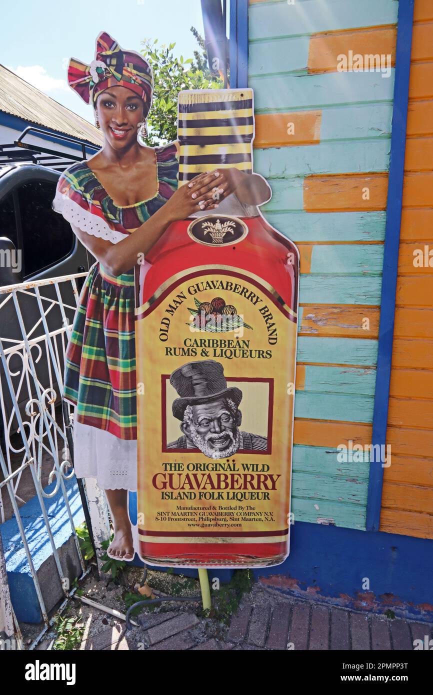 Advert for The Original Wilg Guavaberry Island Folk Liquer, St Maarten Stock Photo