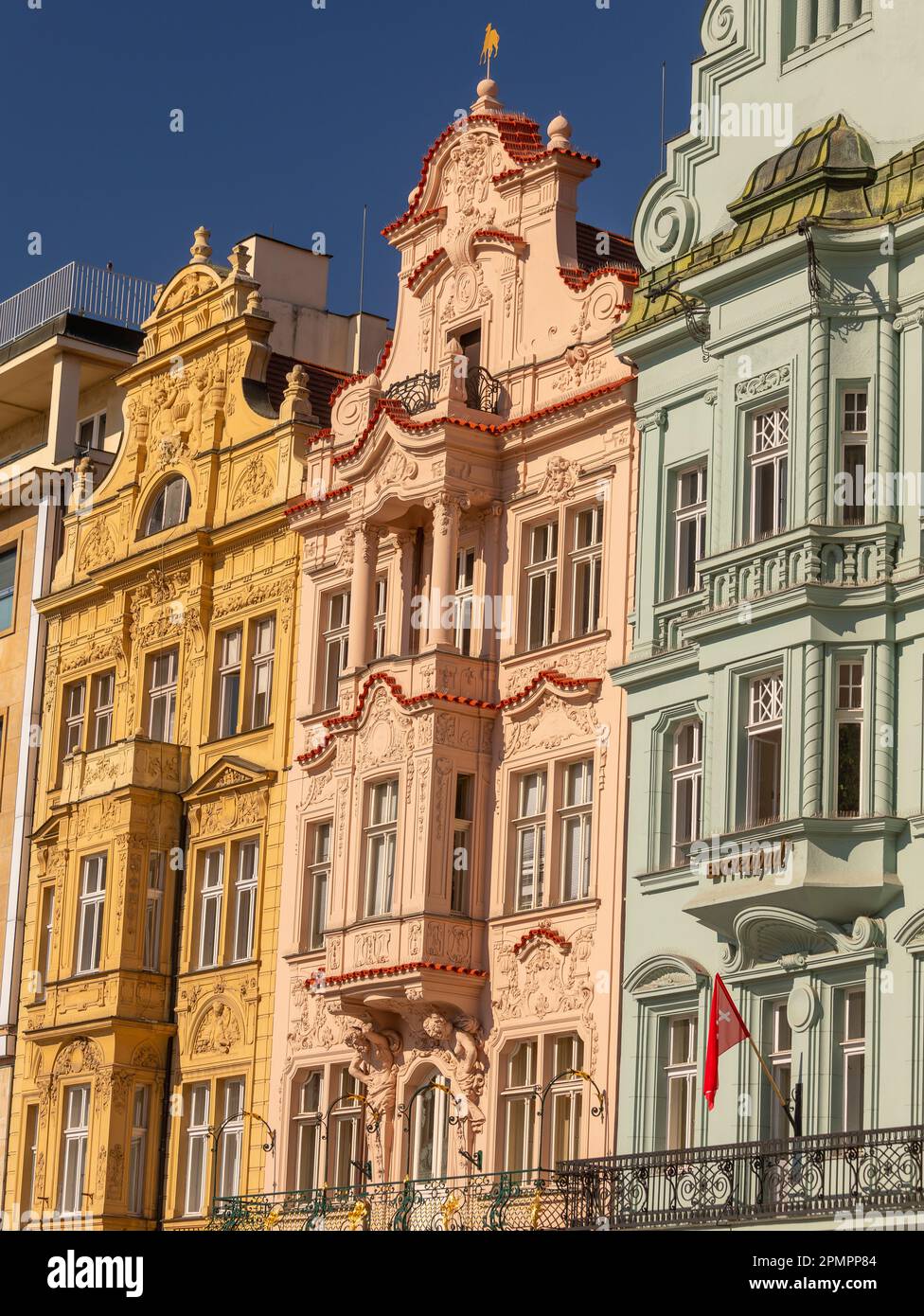 PILSEN, CZECH REPUBLIC, EUROPE - Colorful building facades in the Main ...