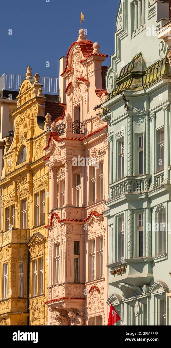 PILSEN, CZECH REPUBLIC, EUROPE - Colorful building facades on Main ...