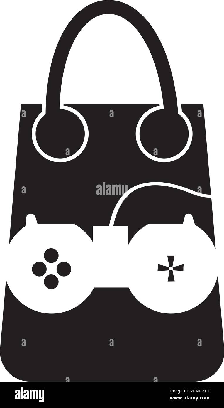 shopping bag game logo vector design template Stock Vector Image & Art