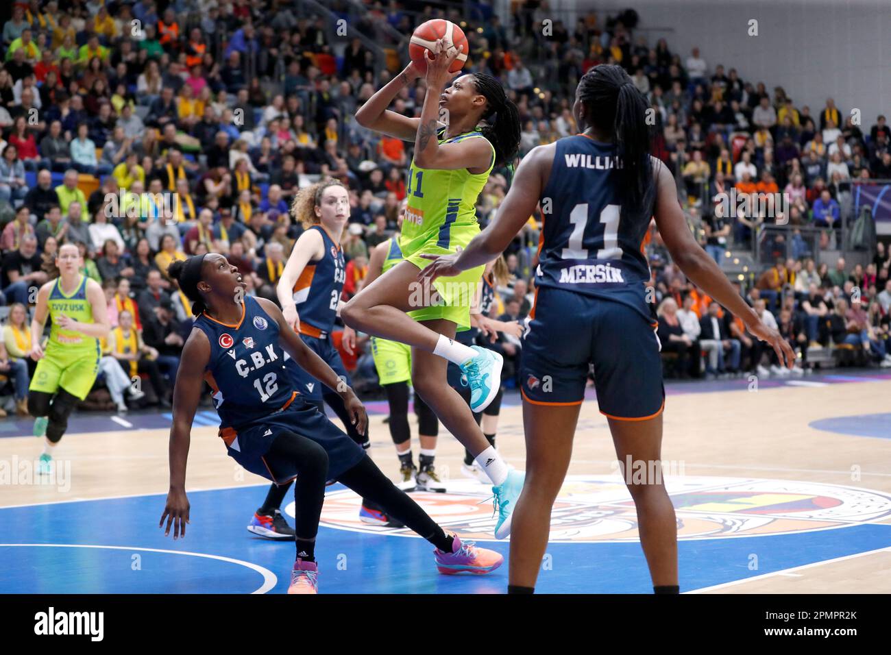 Basketball - EuroLeague Women - Semi Finals - USK Prague v CBK Mersin -  Kralovka Arena, Prague, Czech Republic - April 14, 2023 USK Prague's  Valeriane Vukosavljevic in action REUTERS/David W Cerny Stock Photo - Alamy