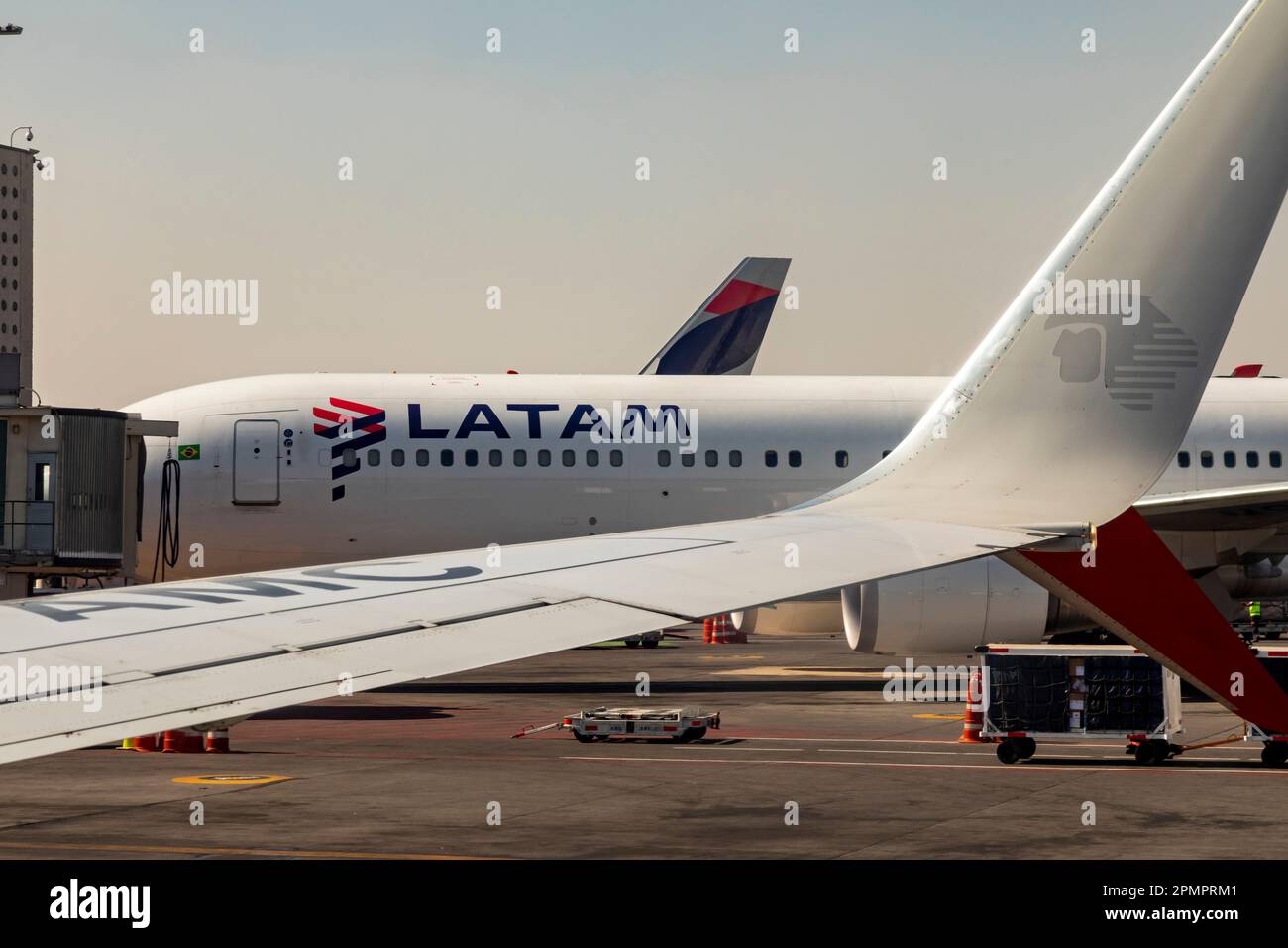 Mexico City, Mexico - A LATAM Airlines jet on the ground at  Mexico City International Airport (Aeropuerto Internacional Benito Juárez). Based in Chil Stock Photo