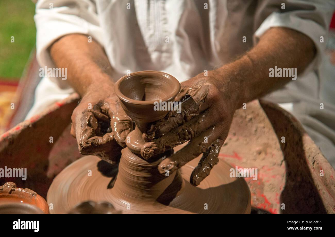 A traditional potter at work Stock Photo Alamy