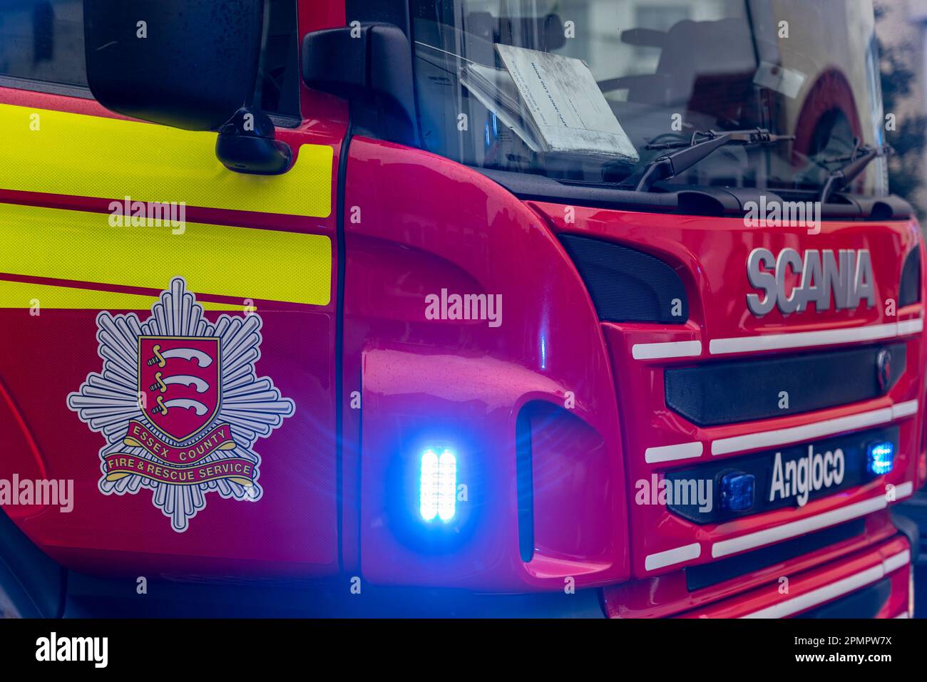 Westborough Road, Westcliff on Sea, Essex, UK. 14th Apr, 2023. Three fire appliances from Essex County Fire & Rescue Service are on scene for a house fire where much of the upper floor flat has burnt out. Fire fighters using breathing apparatus have entered the property. Stock Photo