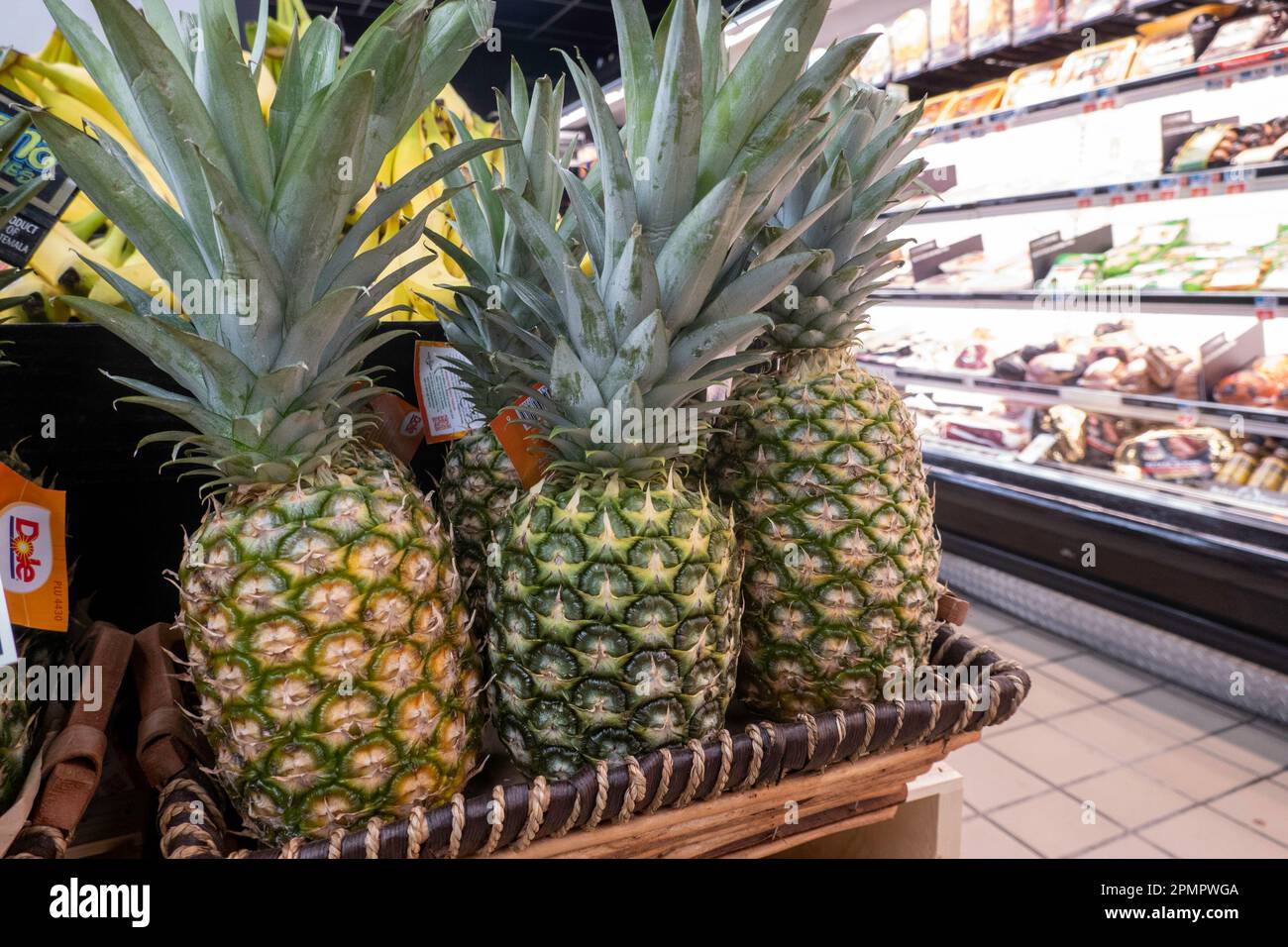Fresh fruit in the produce aisle, at D'Agostino grocery store in New