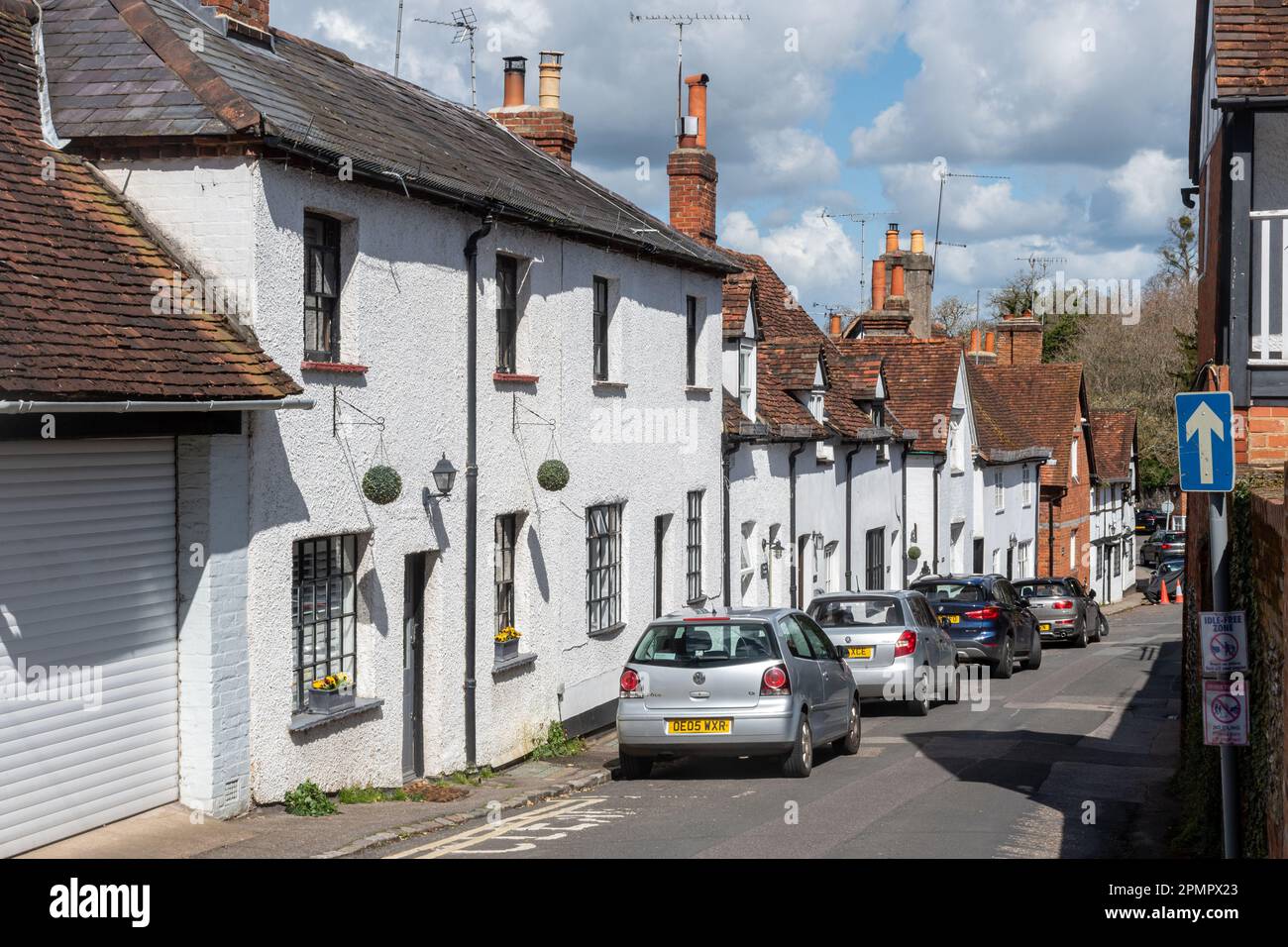 Attractive street in SonningonThames, a Berkshire village on the