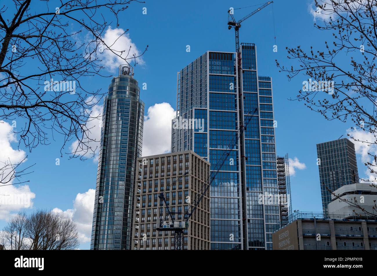 Building under construction around the American embassy in Nine Elms