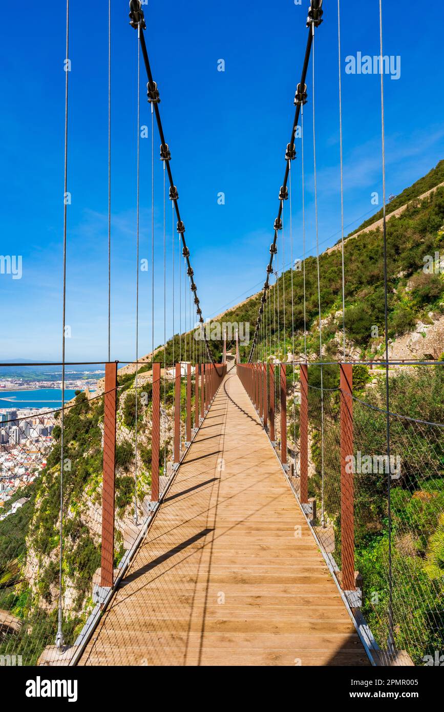 Windsor suspension bridge in Gibraltar, UK Stock Photo Alamy