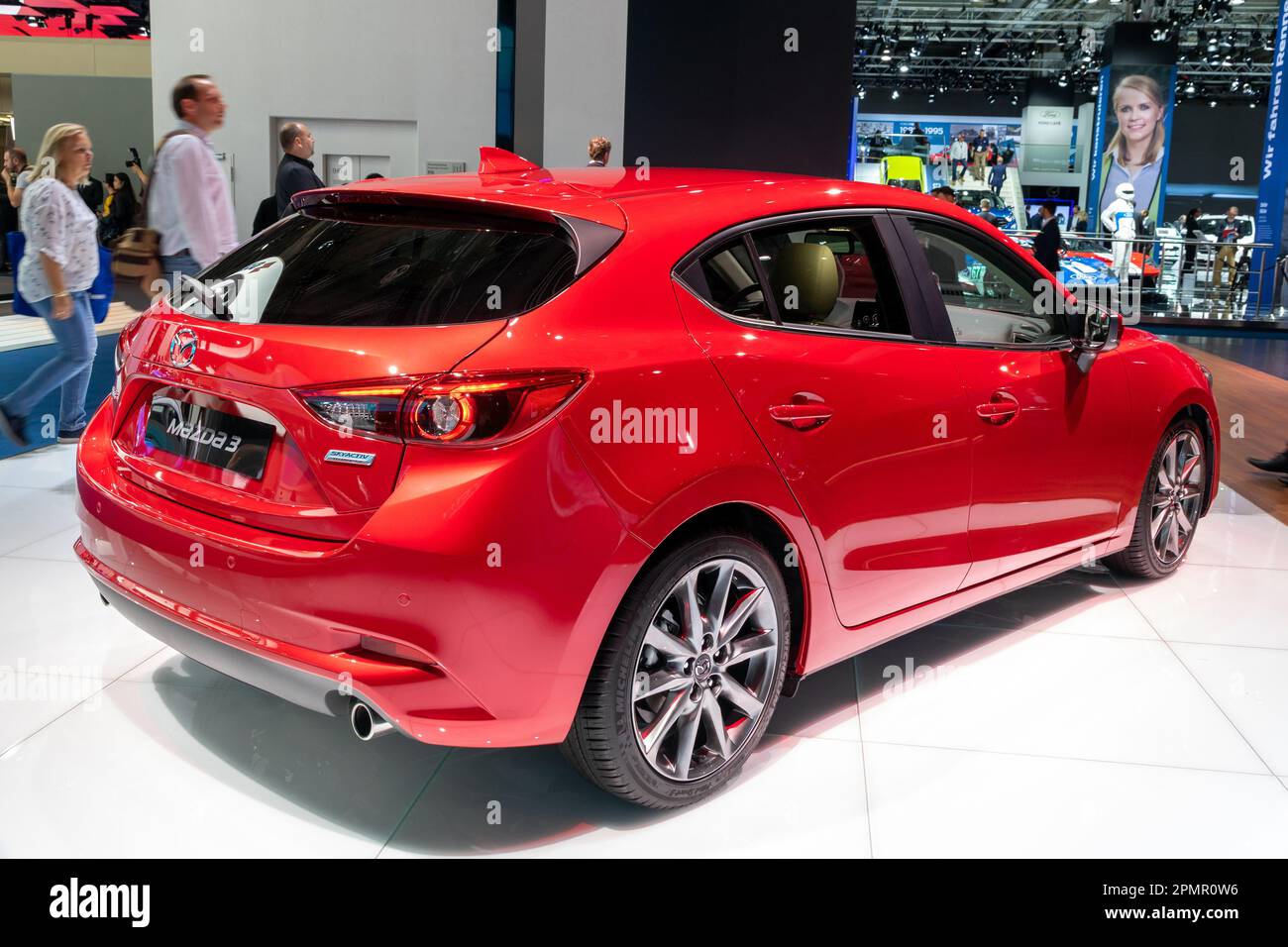 Mazda 3 car at the Frankfurt IAA Motor Show. Germany - September 12, 2017. Stock Photo
