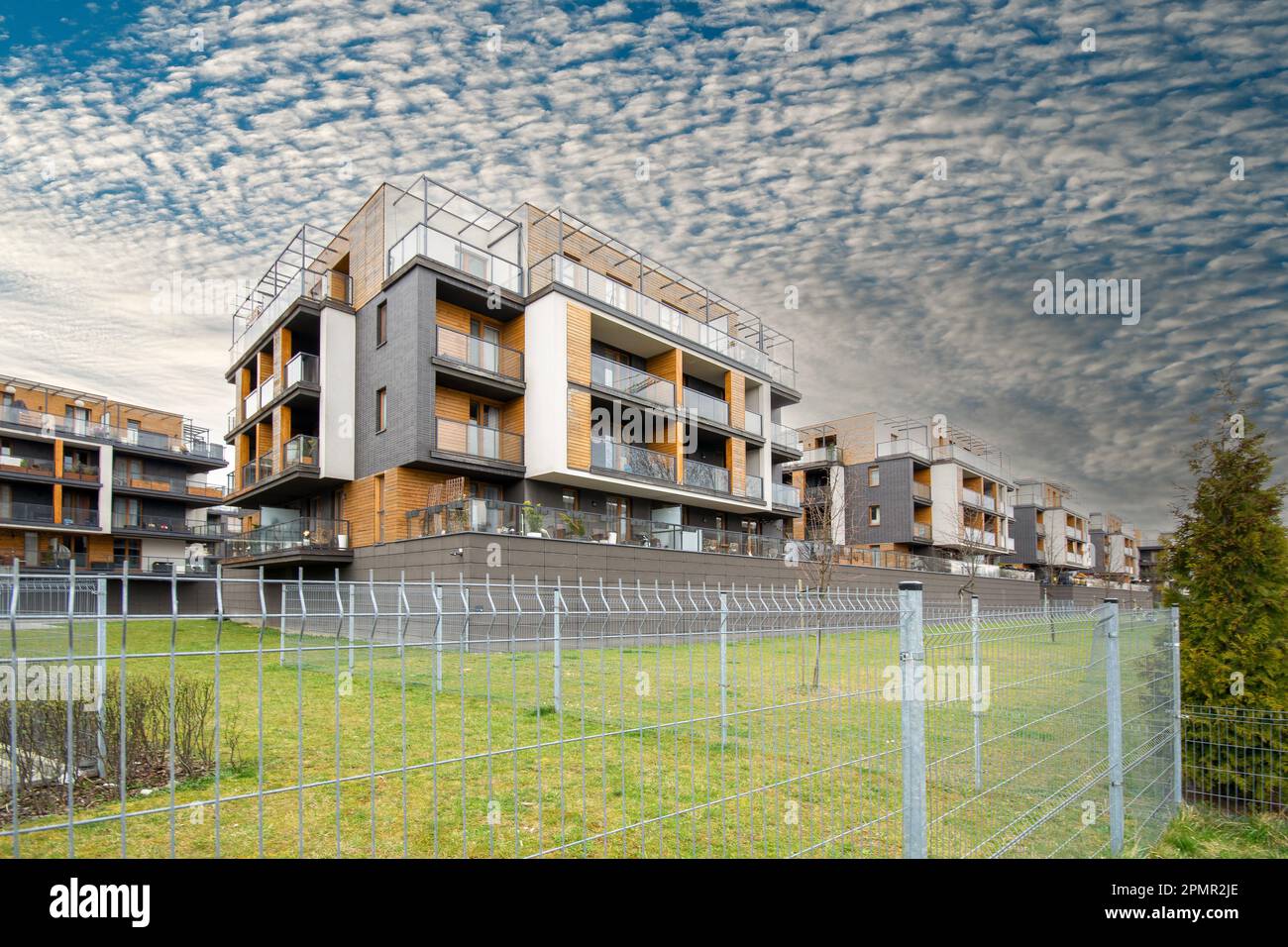 Modern apartment buildings in the city of Krakow, Poland Stock Photo