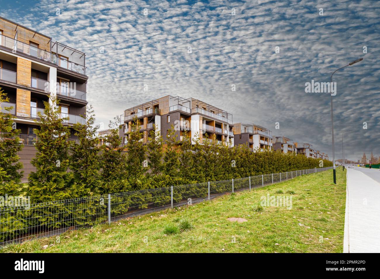 Modern apartment buildings in the city of Krakow, Poland Stock Photo