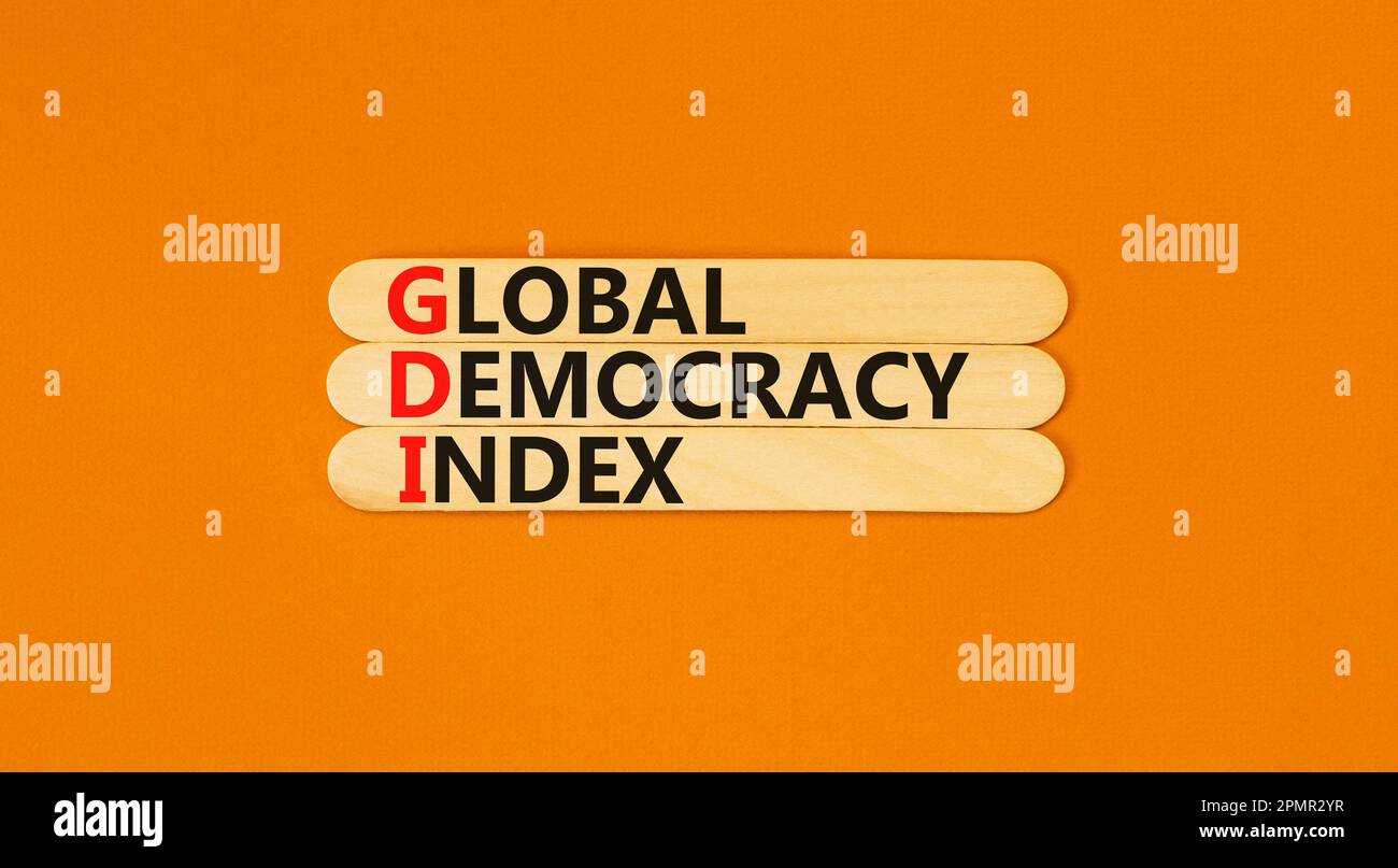 GDI global democracy index symbol. Concept words GDI global democracy