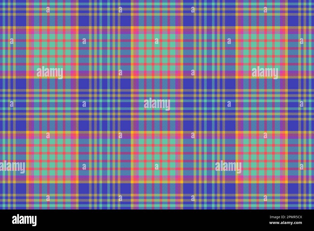 Fabric tartan plaid. Texture seamless vector. Pattern background check textile in blue and yellow colors. Stock Vector