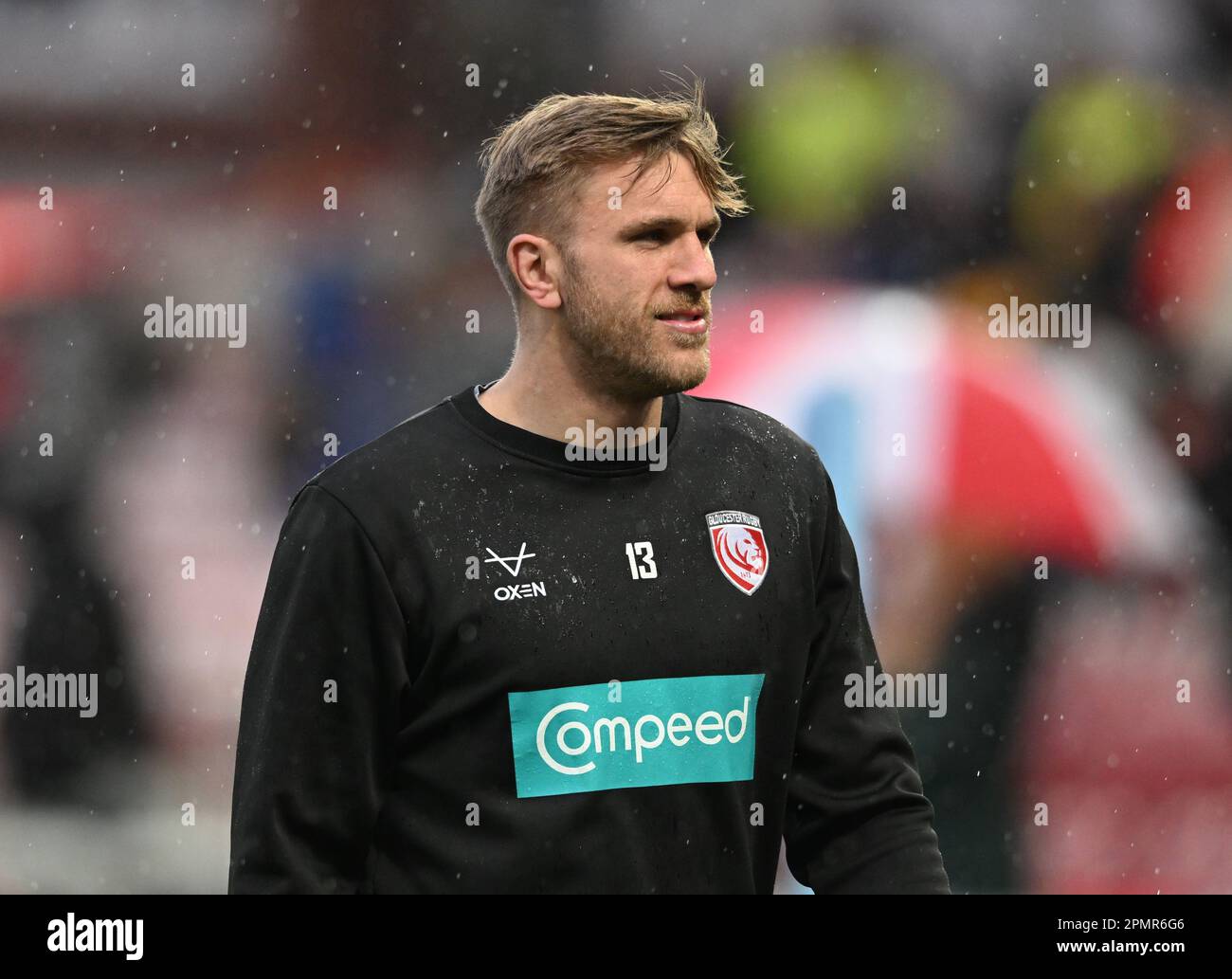 Kingsholm Stadium, Gloucester, Gloucestershire, UK. 14th Apr, 2023. Gallagher Premiership Rugby, Gloucester versus Bath; Chris Harris of Gloucester warms up Credit: Action Plus Sports/Alamy Live News Stock Photo