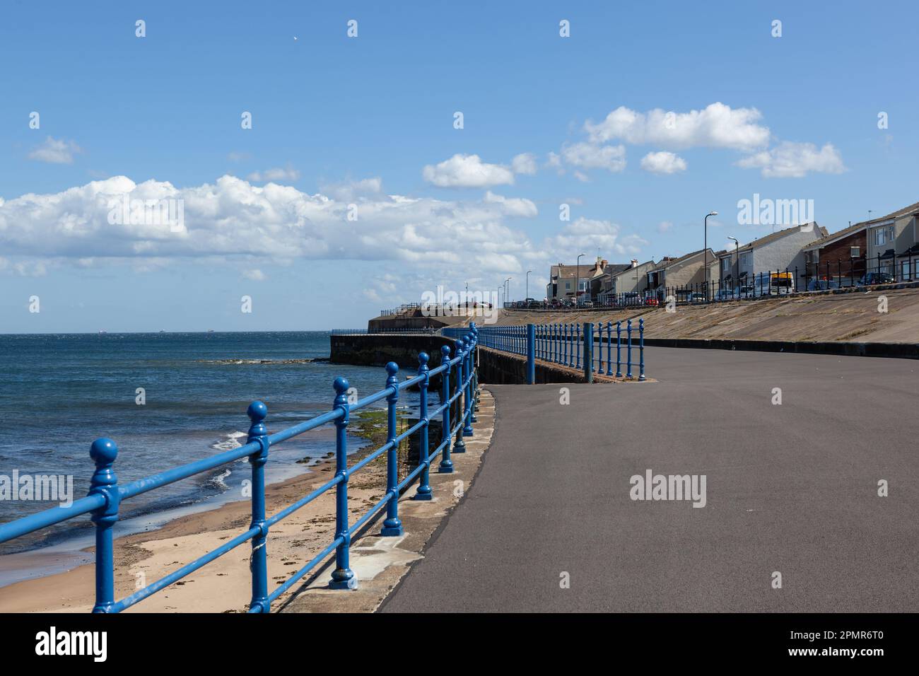 The sea front at Hartlepool Headland featuring the beach,houses and docks in UK Stock Photo Alamy