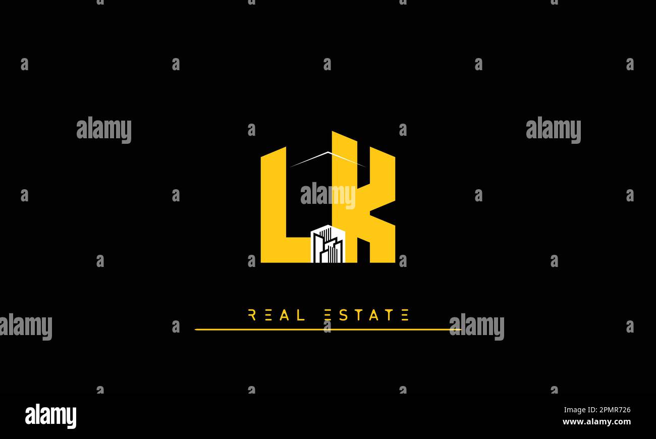 Real Estate letters Initials Monogram logo LK , KL Stock Vector