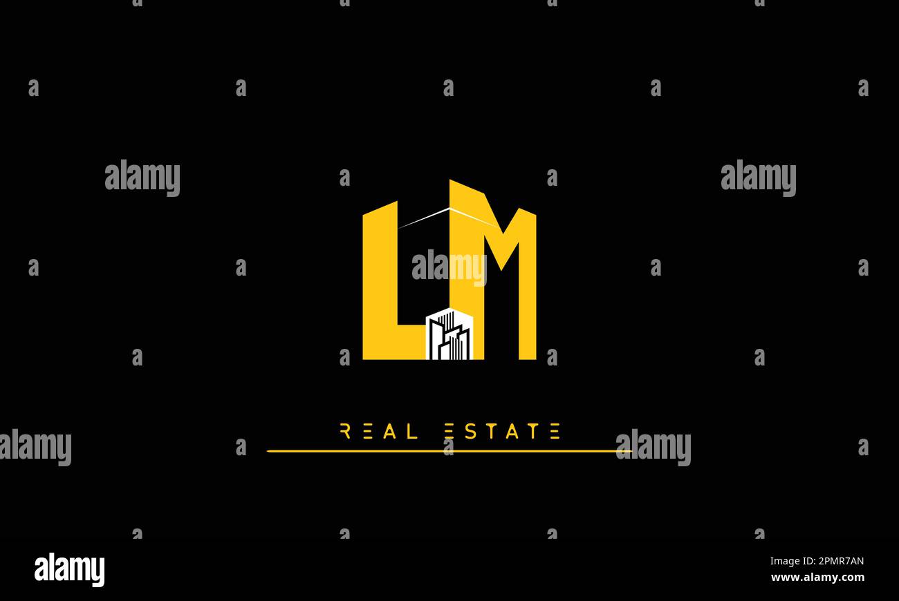 Real Estate letters Initials Monogram logo LM , ML Stock Vector