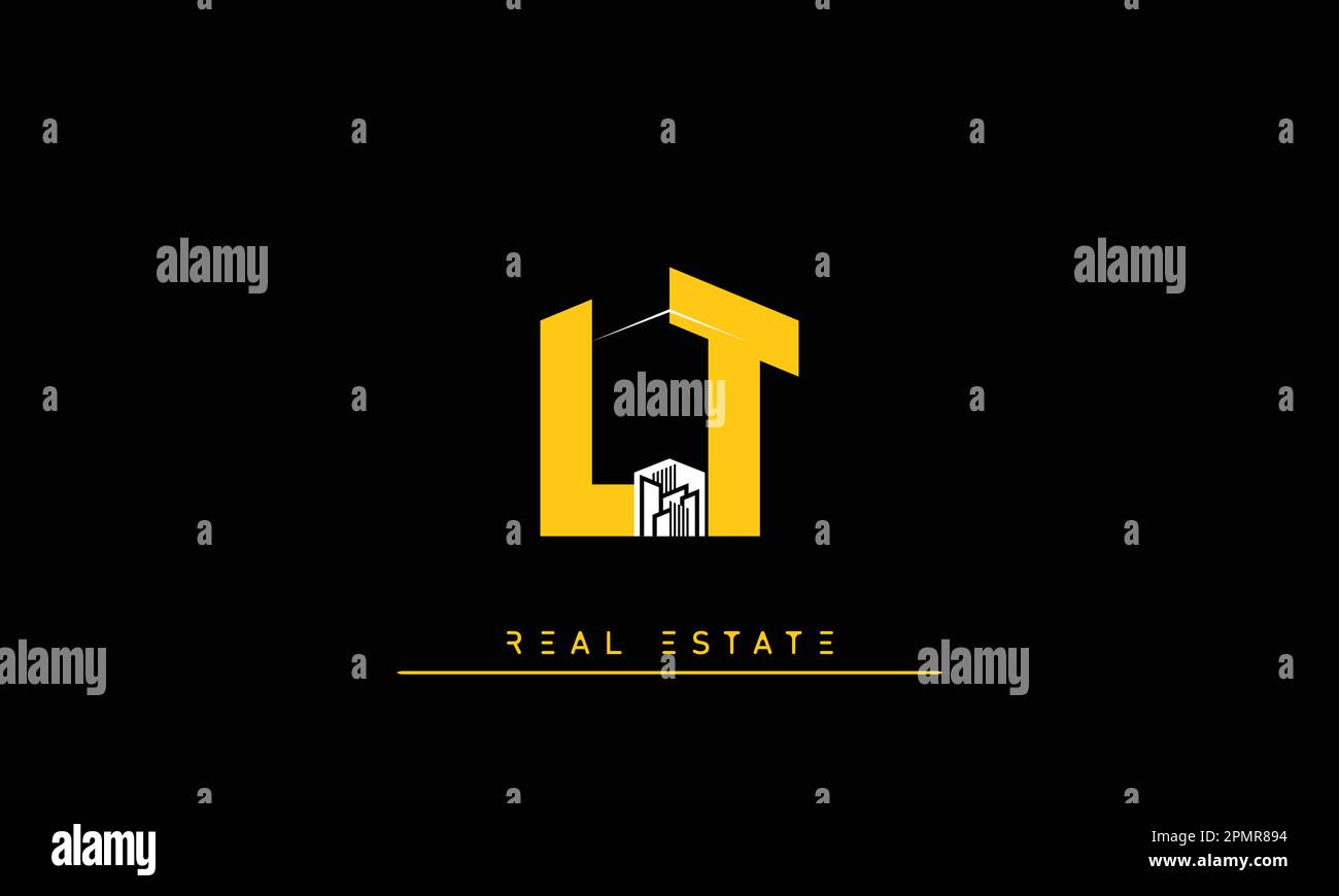 Real Estate letters Initials Monogram logo LT , TL Stock Vector
