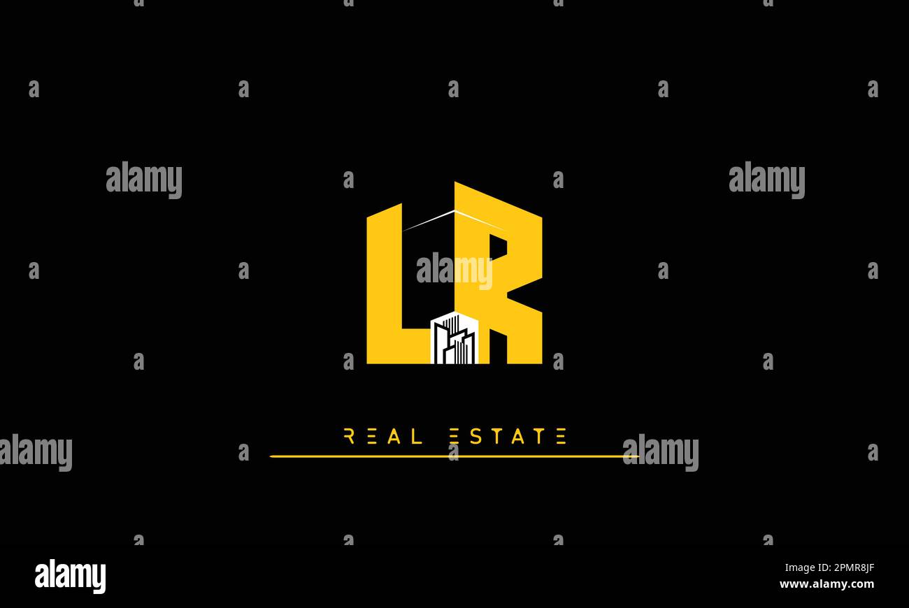 Real Estate letters Initials Monogram logo LR , RL Stock Vector