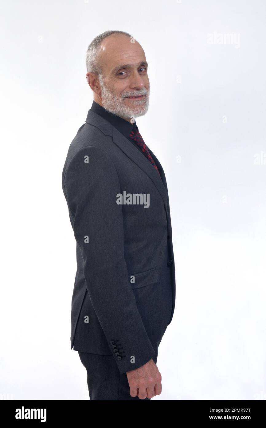 Old man white beard profile hi-res stock photography and images - Alamy