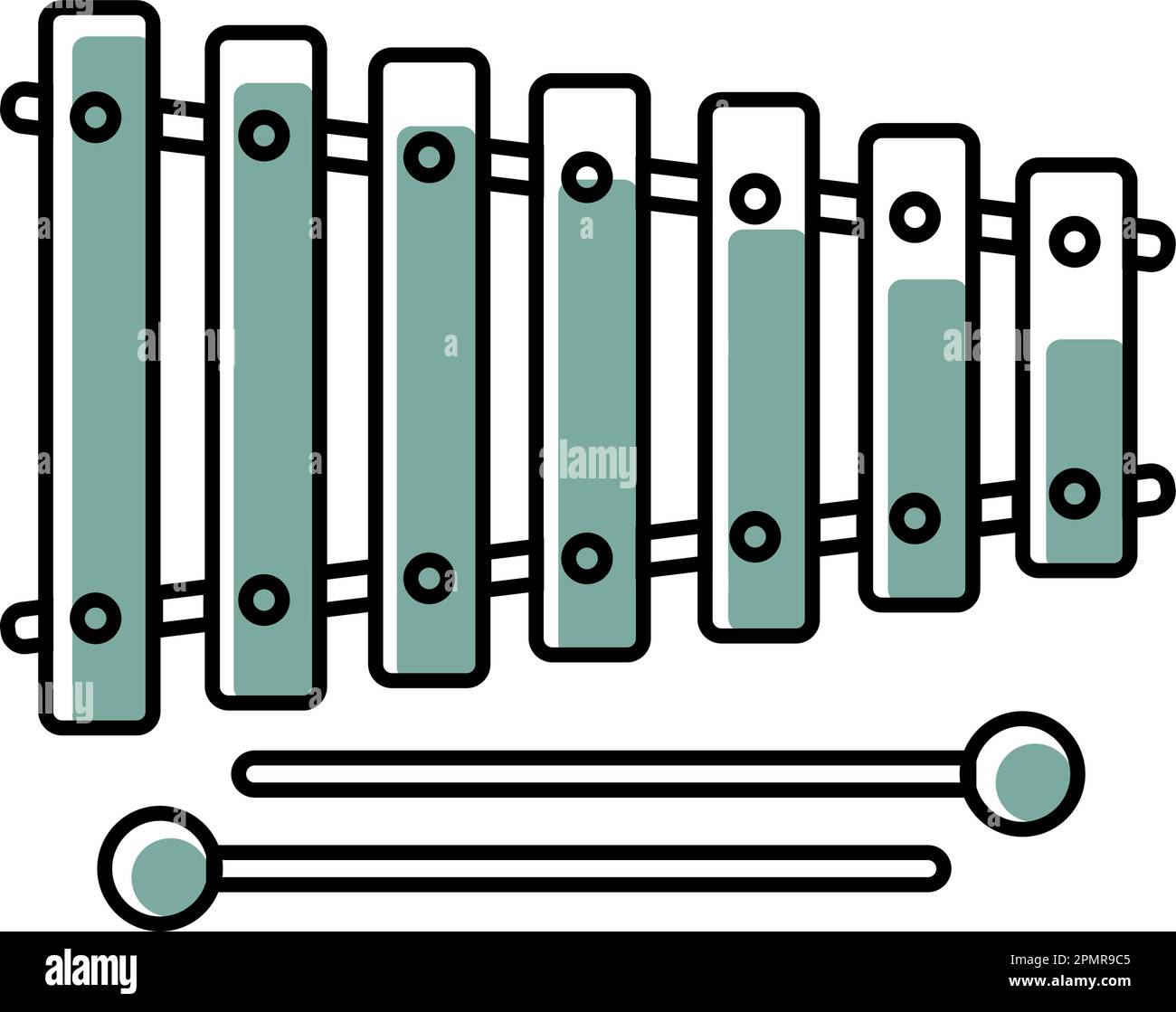 Premium Vector | Doodle xylophone vector sketch illustration of children  musical instrument black outline art for web design icon print coloring page