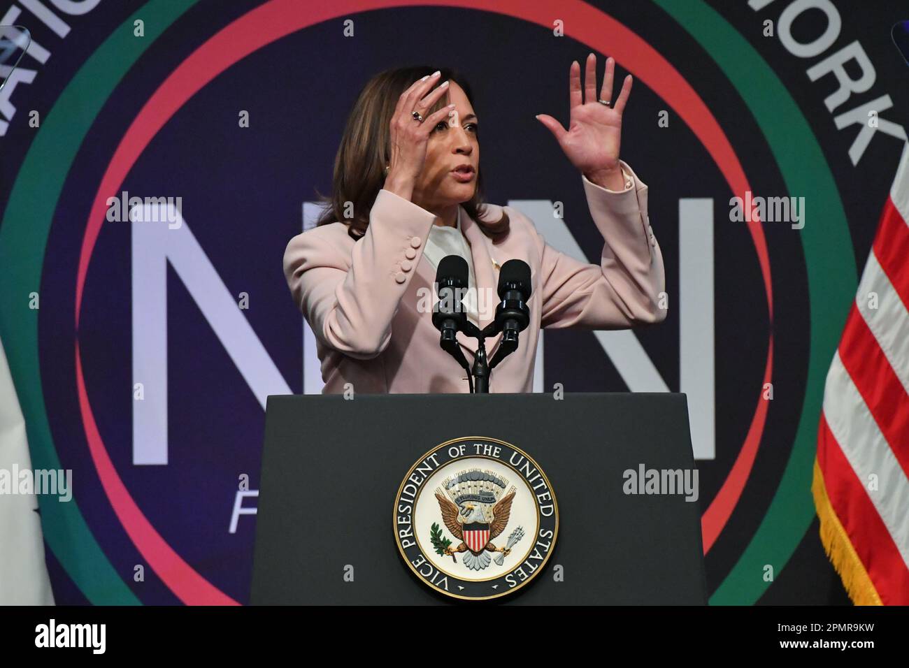 Vice President Kamala Harris speaks at the National Action Network (NAN