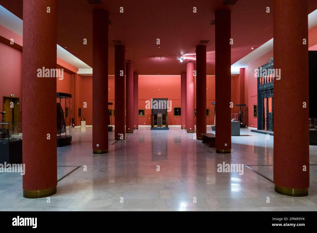 Interior of the National Museum Art Bucharest located in the former Royal Palace of Bucharest, Romania. Gallery of Romanian art. Stock Photo