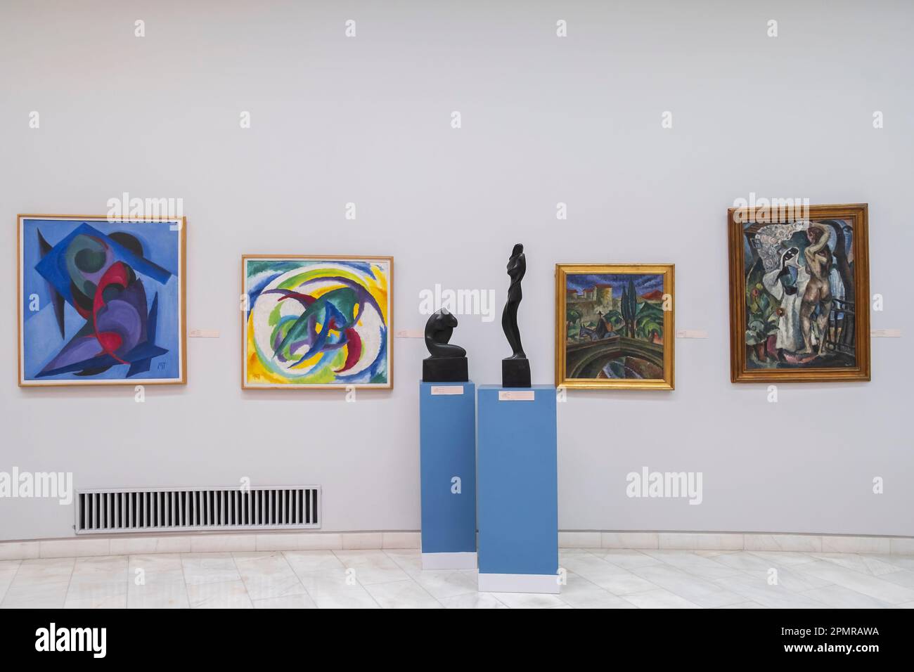 Interior of the National Museum Art Bucharest located in the former Royal Palace of Bucharest, Romania. Gallery of Romanian art. Stock Photo