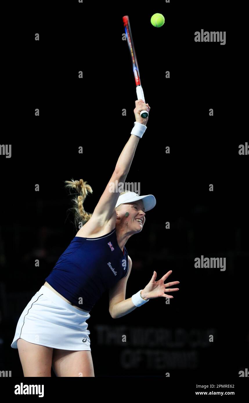Great Britain's Harriet Dart in action during the Billie Jean King Cup qualifying match between