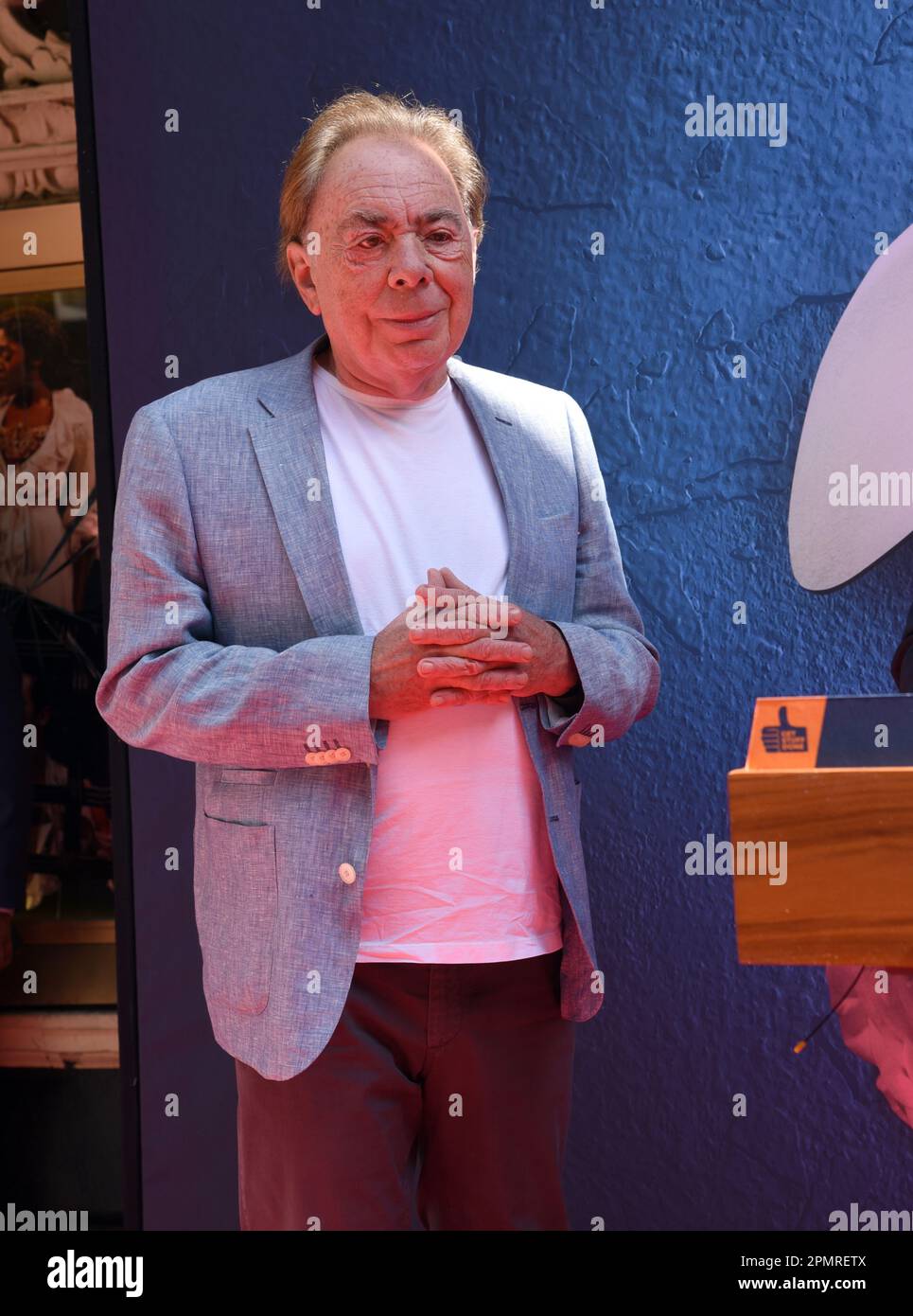 April 12, 2023, New York City, NY, United States: April 14, 2023, New York, New York, USA: Mayor Eric Adams Awards Key to the City of New York to Legendary composer Andrew Lloyd Webber at Majestic Theatre in New York. Â© Photo Image Press/ZUMA Press (Credit Image: © Photo Image Press via ZUMA Press Wire) EDITORIAL USAGE ONLY! Not for Commercial USAGE! Stock Photo