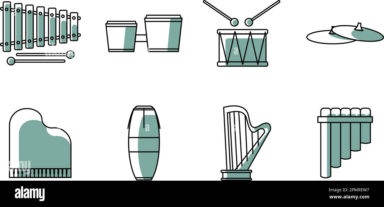 Set of different musical instrument icons Vector Stock Vector Image ...
