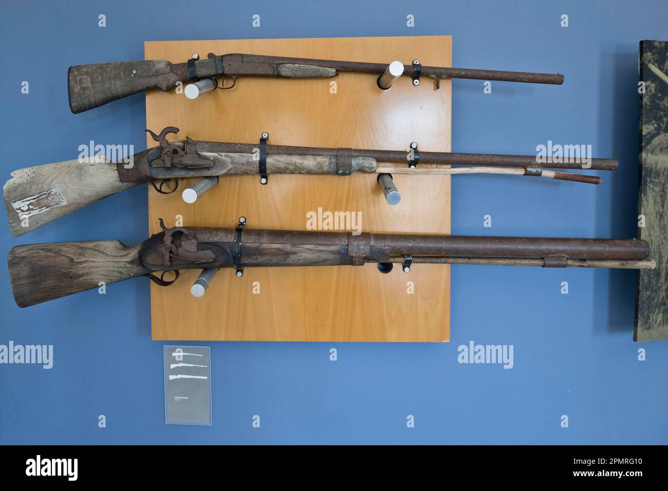 Old rifles in the Palacio de Acebron, Coto de Donana, Spain Stock Photo