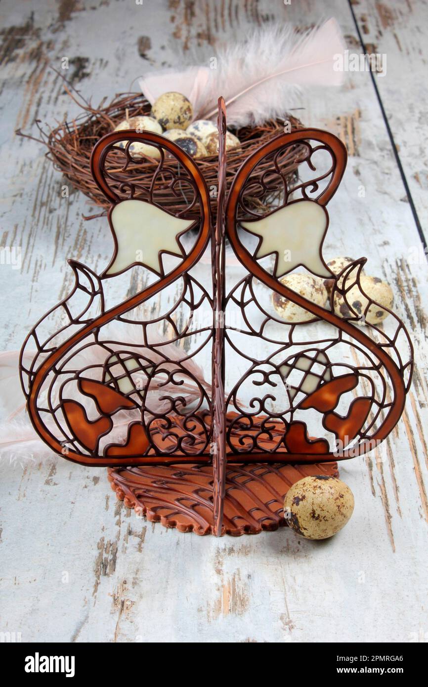 Sprayed chocolate, quail eggs Stock Photo Alamy