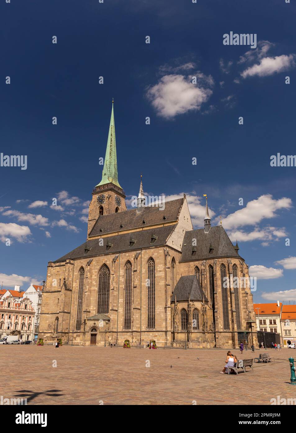 PILSEN, CZECH REPUBLIC, EUROPE The Cathedral of St. Bartholomew, a gothic church on the Main