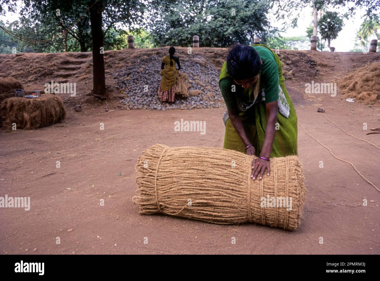 Bundling Coir ropes, Kerala, South India, India, Asia Stock Photo Alamy