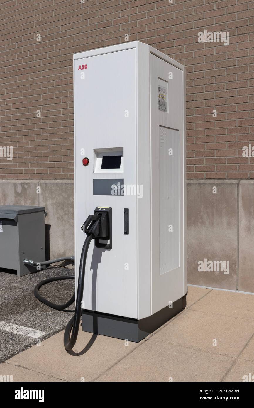 Carmel Circa April 2023 ABB Electric Vehicle Charger with a CCS