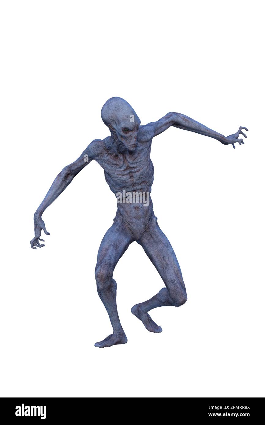 Scifi Alien Man with Blue Skin, 3D Illustration, 3D rendering Stock Photo -  Alamy