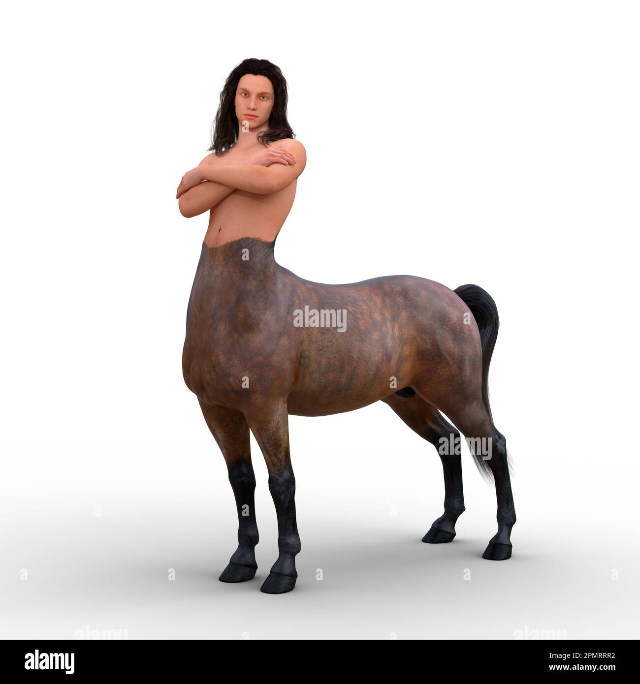 3D illustration of a centaur half man, half horse mythical creature