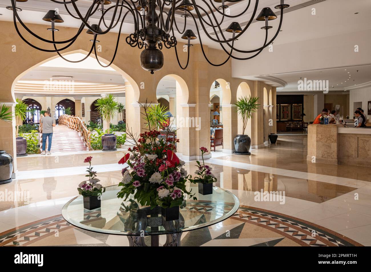 The main lobby reception of the Royal Savoy luxury hotel in Sharm el ...