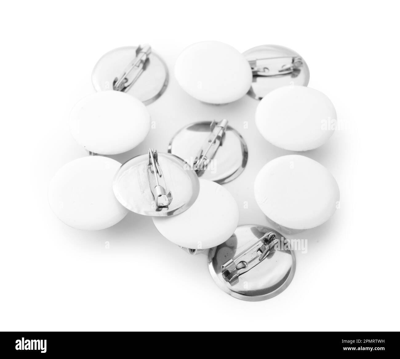 Blank badges isolated on white background Stock Photo - Alamy