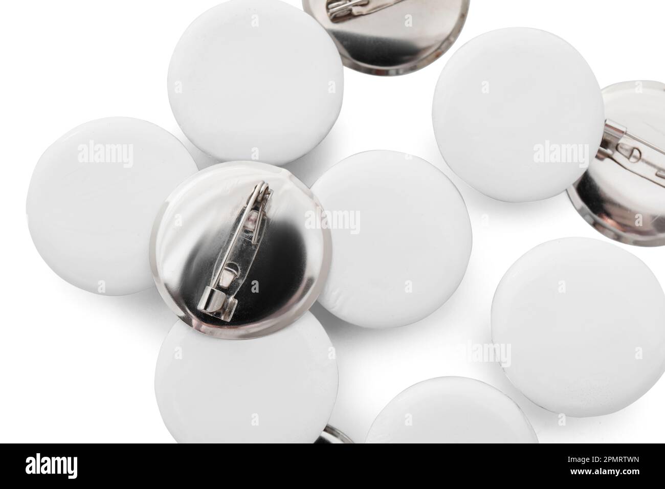 Blank badges isolated on white background Stock Photo - Alamy