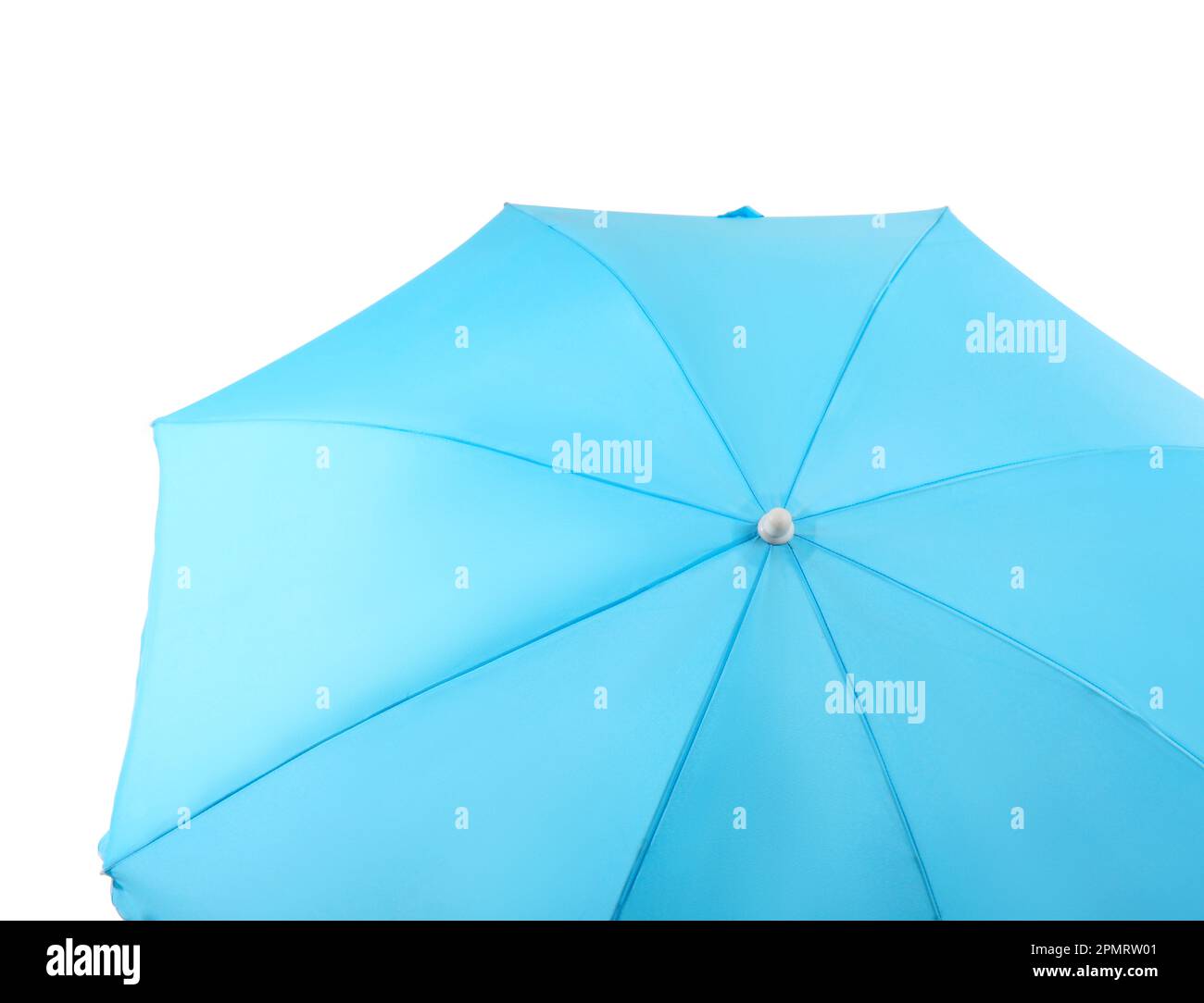 Blue beach umbrella isolated on white background Stock Photo - Alamy